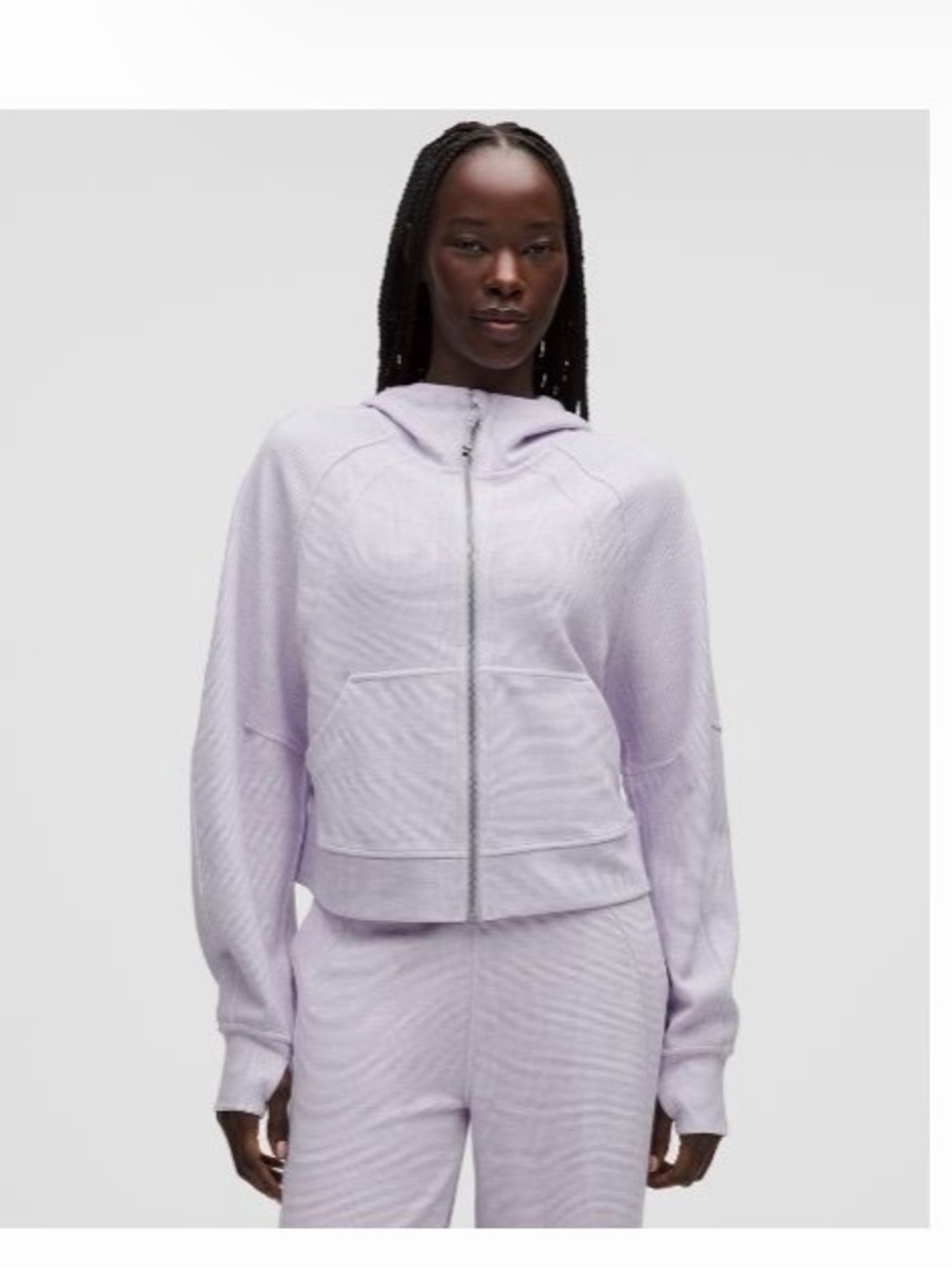 lululemon athletica heathered Lavender zip up Hoodie - scuba oversized waffle